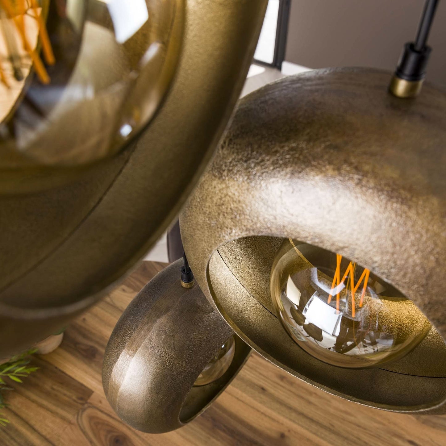 Hängelampe 3L track gestuft alu