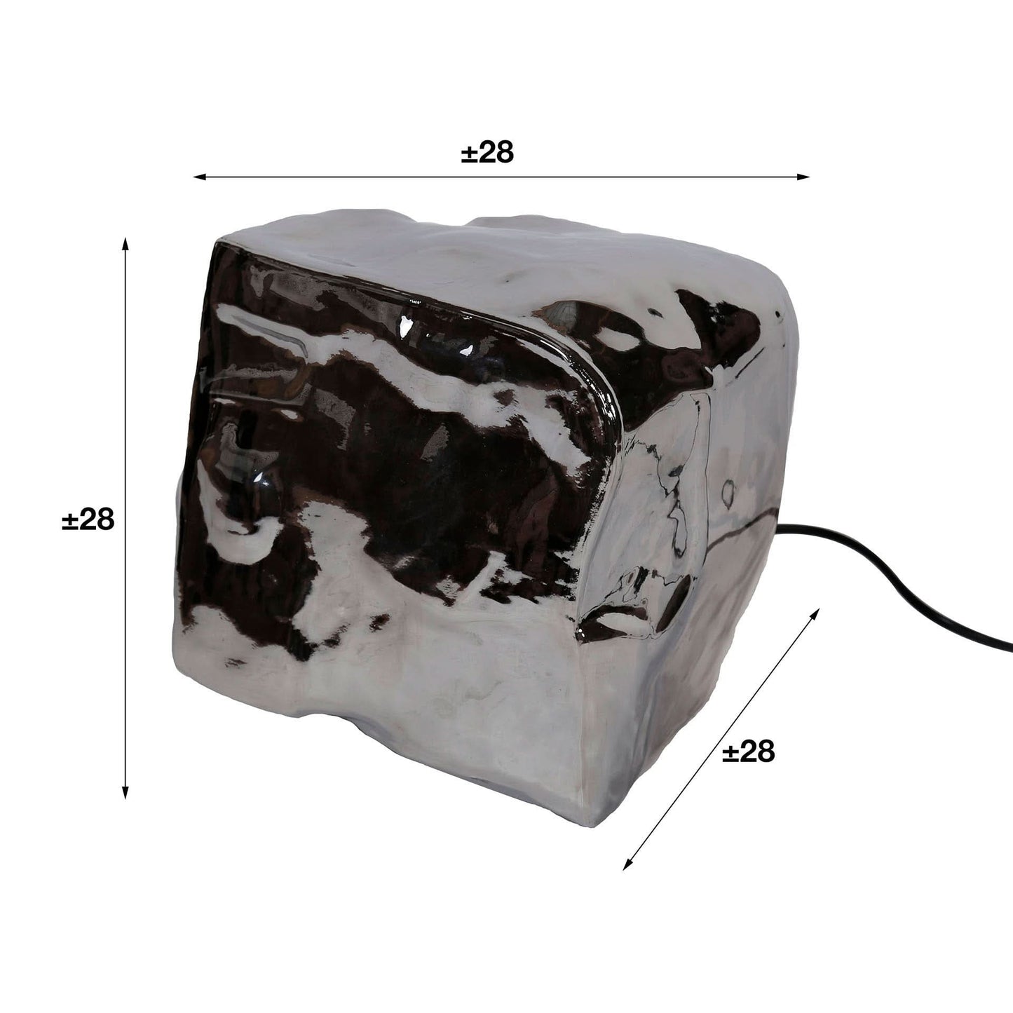 Tischlampe rock chromed / Chromed glas