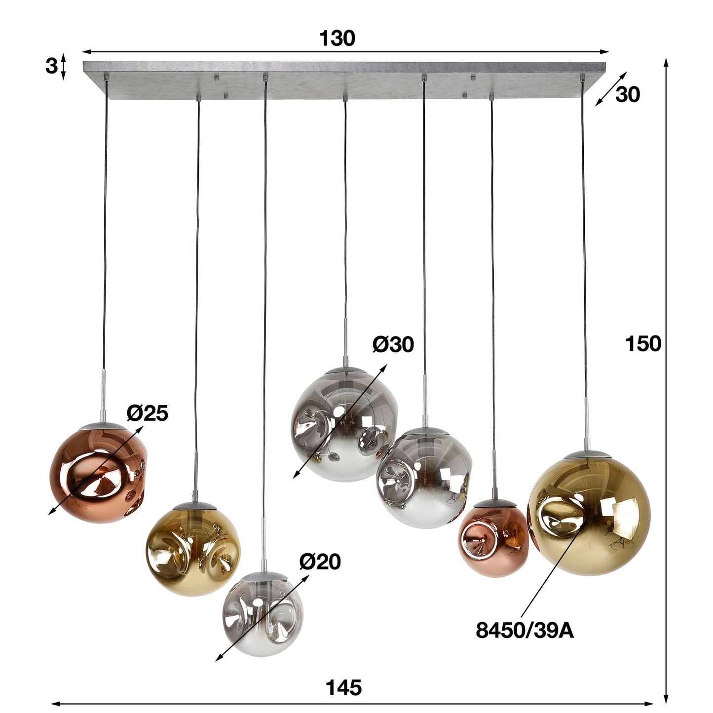 Hängelampe 4+3 stellar
