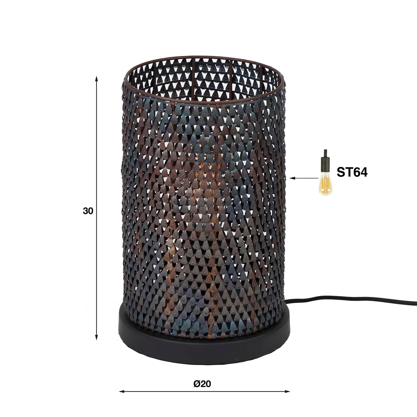 Tischleuchte armor tube / Schwarz-braun