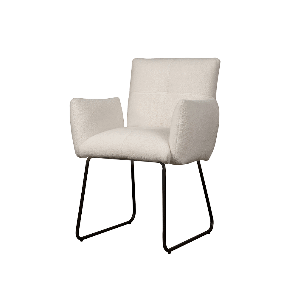 Dante Stuhl mit Armlehne Teddy White