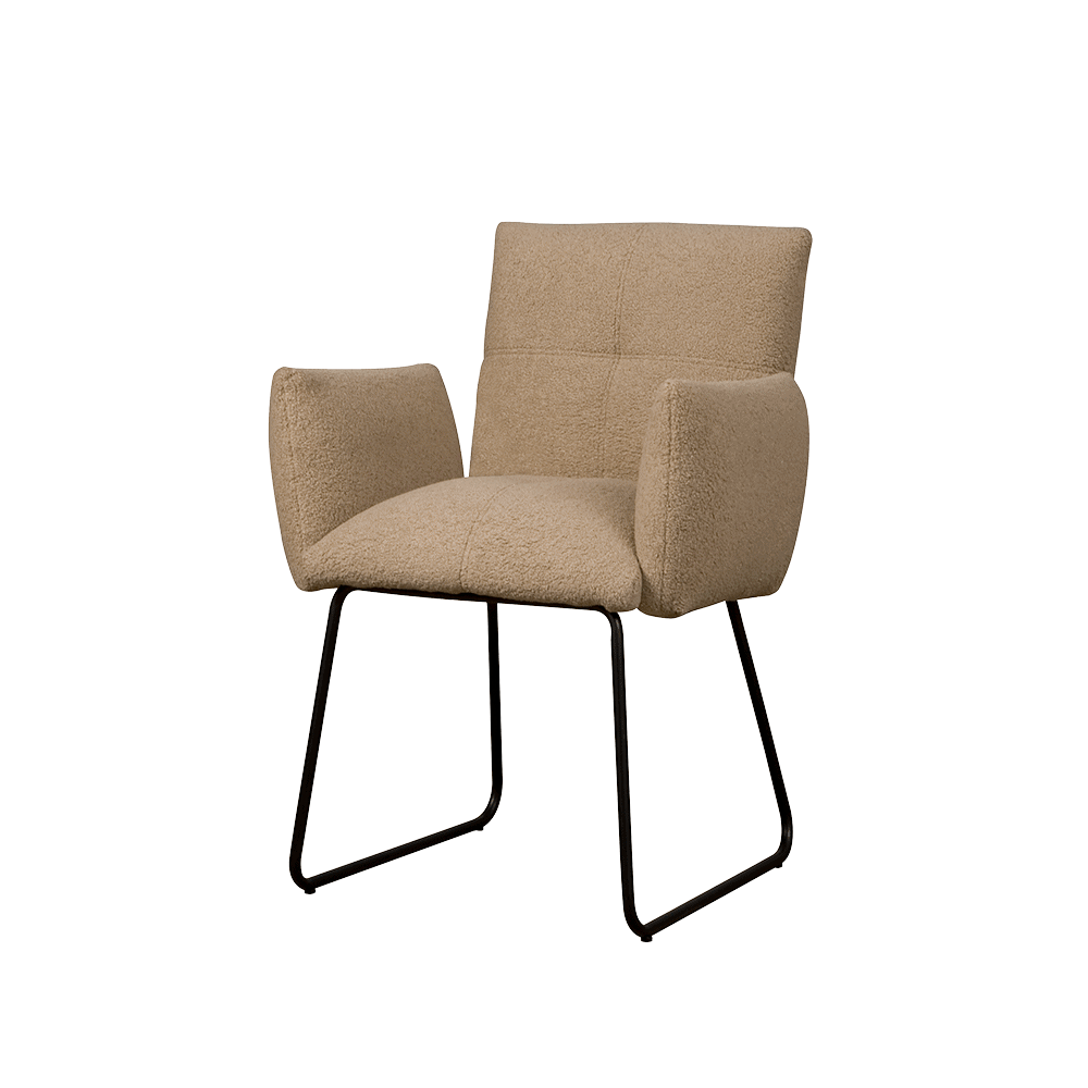 Dante Stuhl mit Armlehne Teddy Light Brown