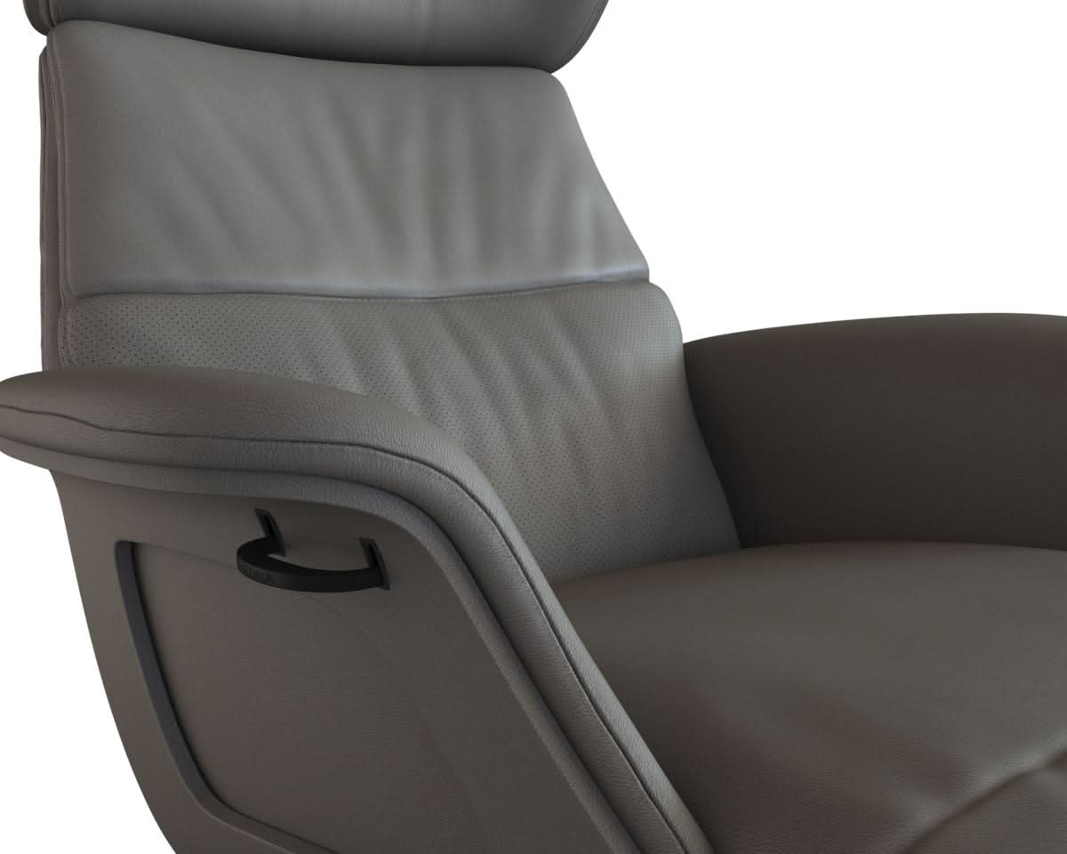 Clement Chaiselongue - Leder Omaha - Grey