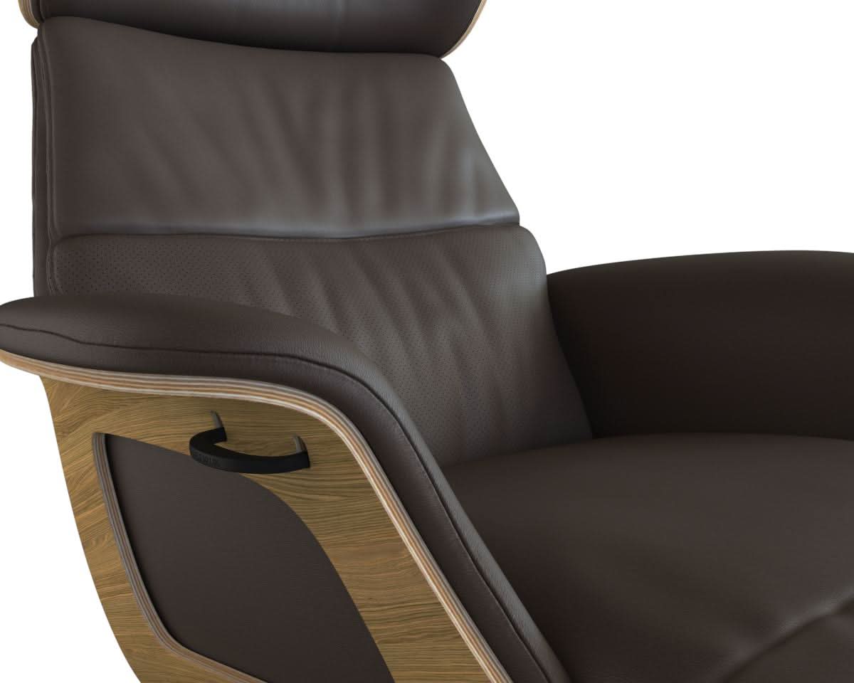 Clement Chaiselongue - Leder Omaha - Chestnut Brown - Eiche