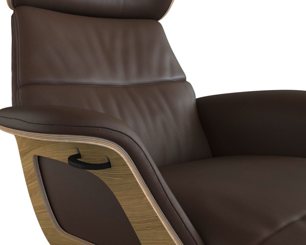 Clement Chaiselongue - Leder Omaha - Warm Brown - Eiche