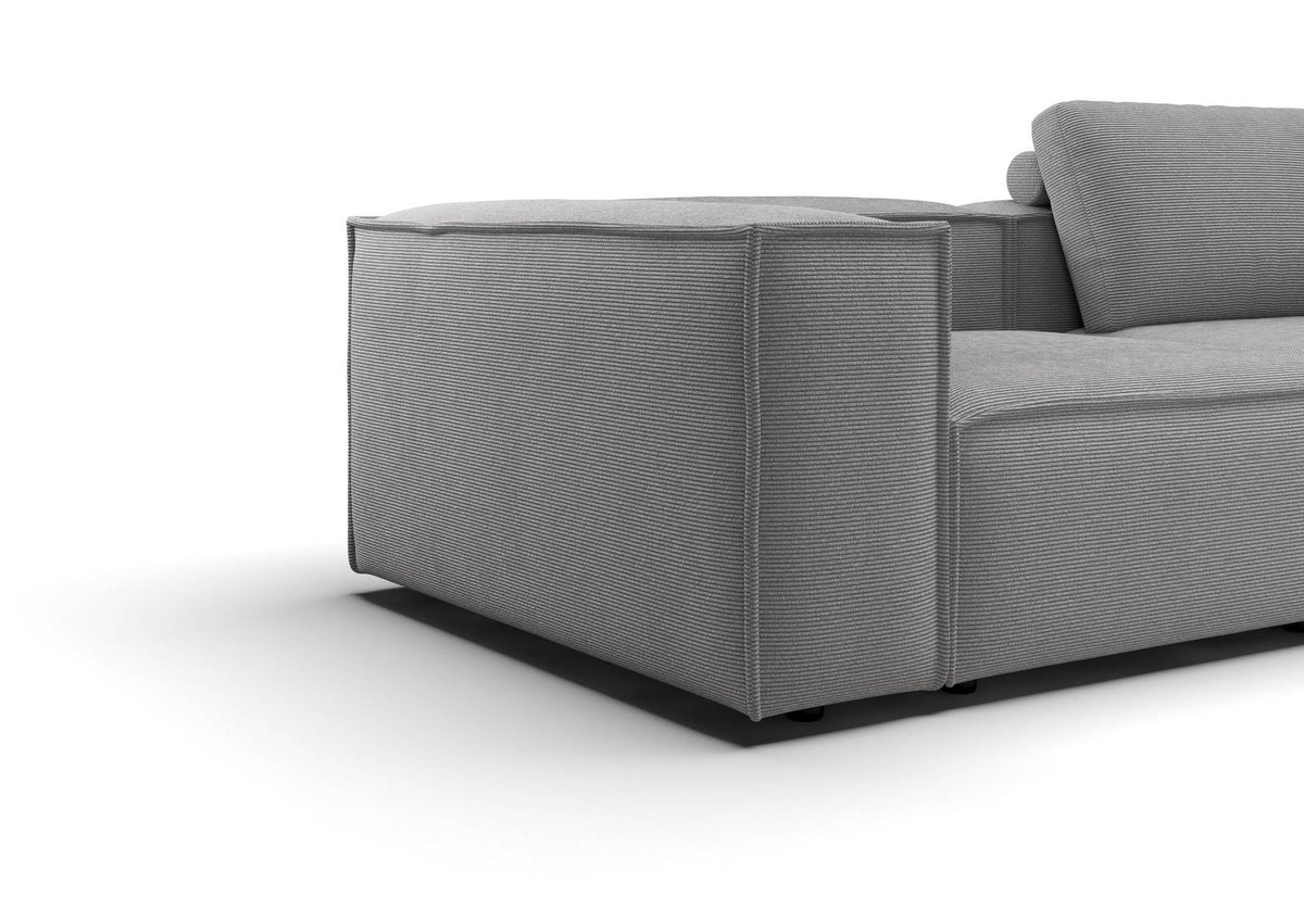 Bergen 2-Sitzer-Sofa in Feincord Grau – Detail Armlehne