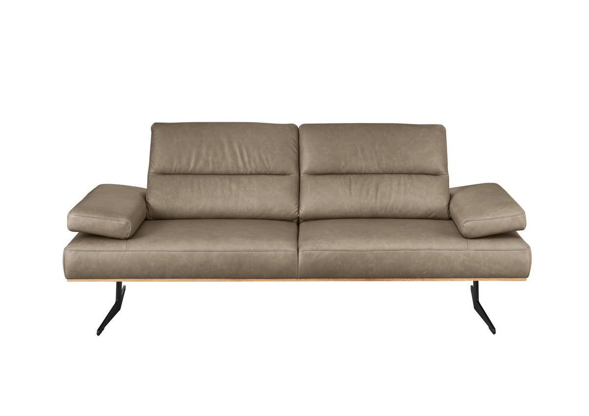 Arendal 2,5-Sitzer-Sofa in Leder Elephant – Ansicht von vorn