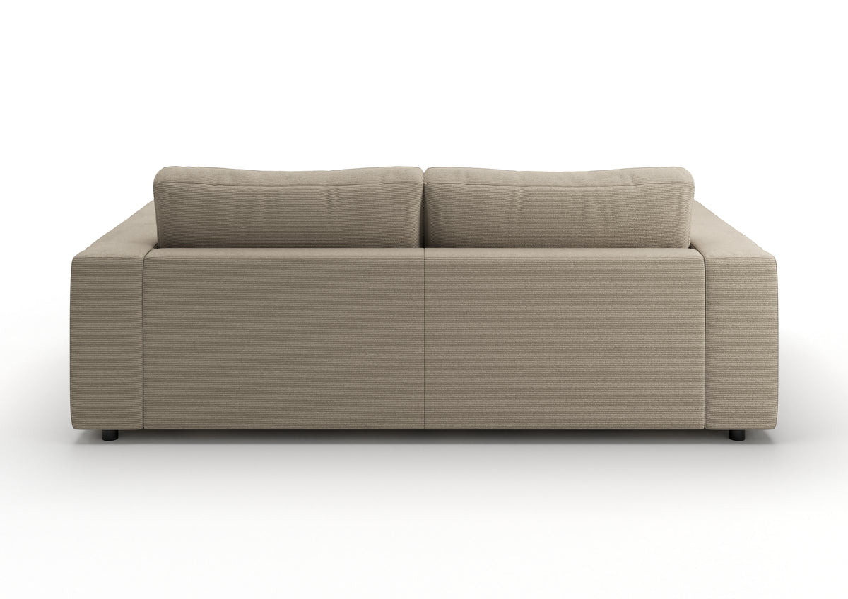 Skagen 2-Sitzer-Sofa in Feincord Sand – Rückansicht