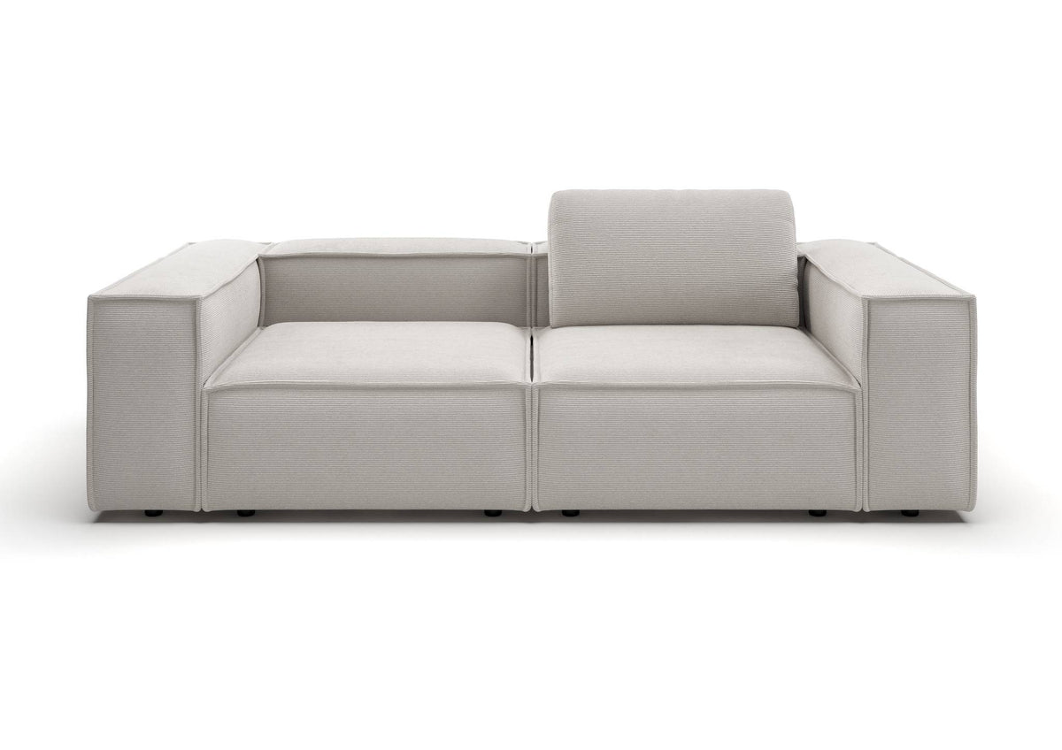 Bergen 2-Sitzer-Sofa in Feincord Weiß – Ansicht von vorn