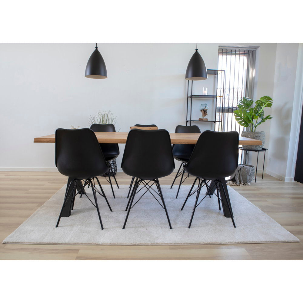 Erika Esszimmerstuhl 2er-Set – Kunstleder Schwarz, Beine Schwarz – Ansicht 6