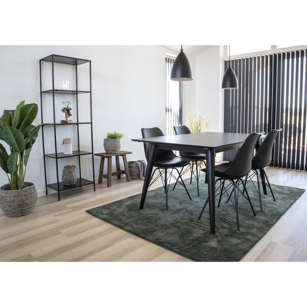 Erika Esszimmerstuhl 2er-Set – Kunstleder Schwarz, Beine Schwarz – Ansicht 7