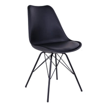 Erika Esszimmerstuhl 2er-Set – Kunstleder Schwarz, Beine Schwarz von Luiva Living