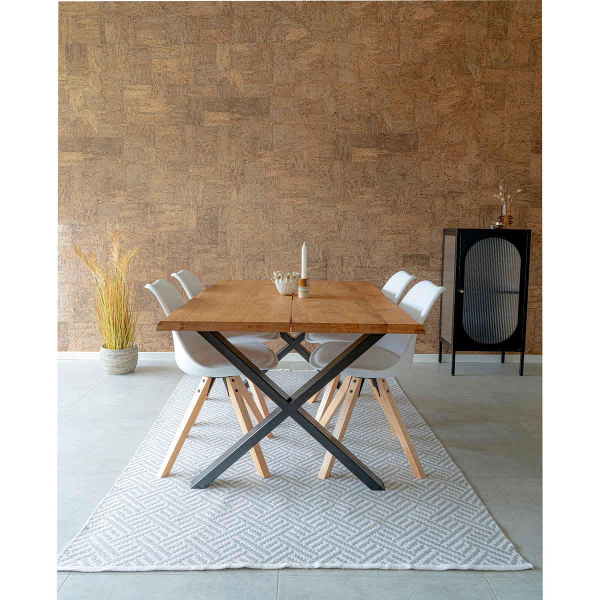 Soren Esszimmerstuhl 2er-Set – Kunstleder Weiß, Beine Natur – Ansicht 6