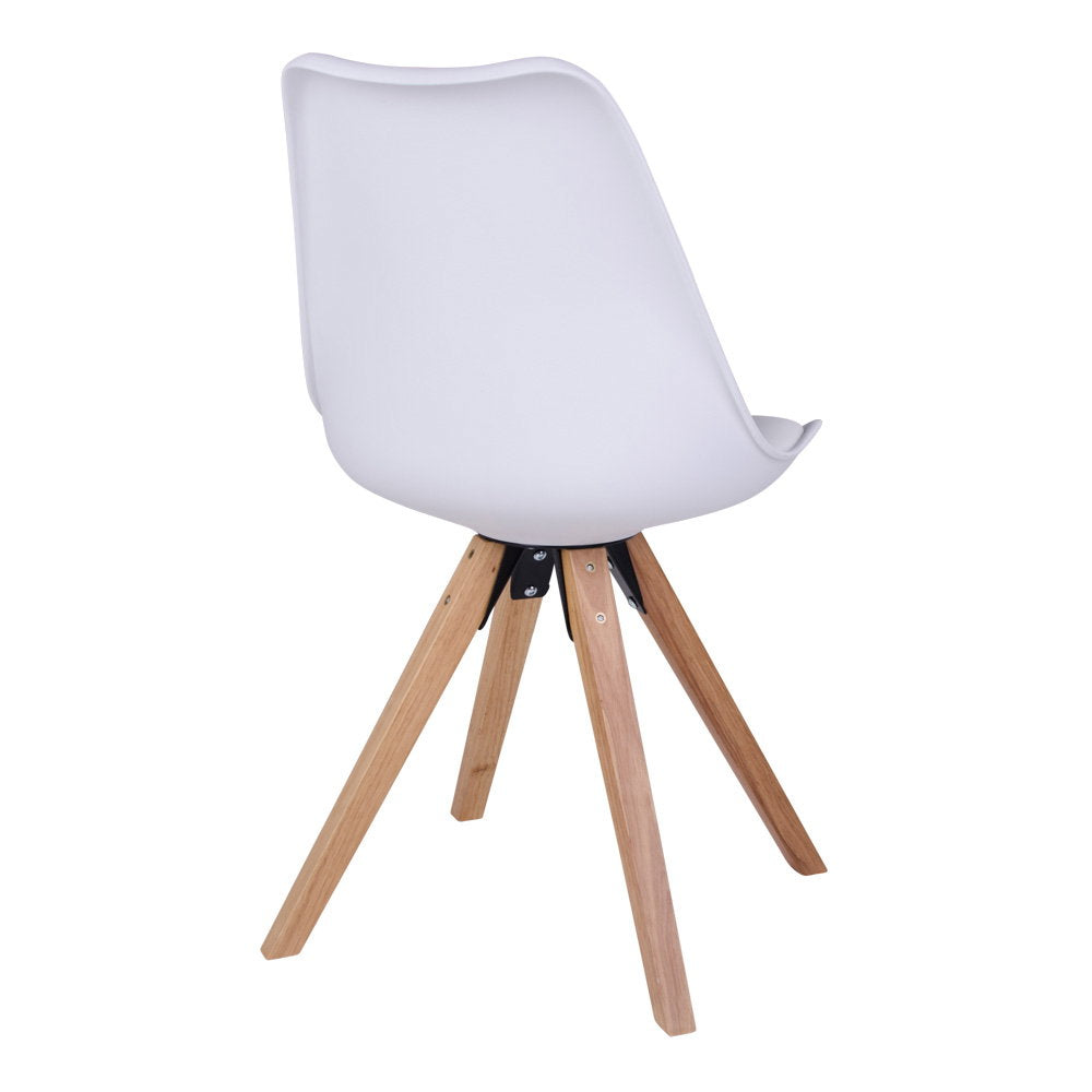 Soren Esszimmerstuhl 2er-Set – Kunstleder Weiß, Beine Natur – Ansicht 3