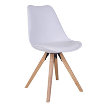 Soren Esszimmerstuhl 2er-Set – Kunstleder Weiß, Beine Natur von Luiva Living