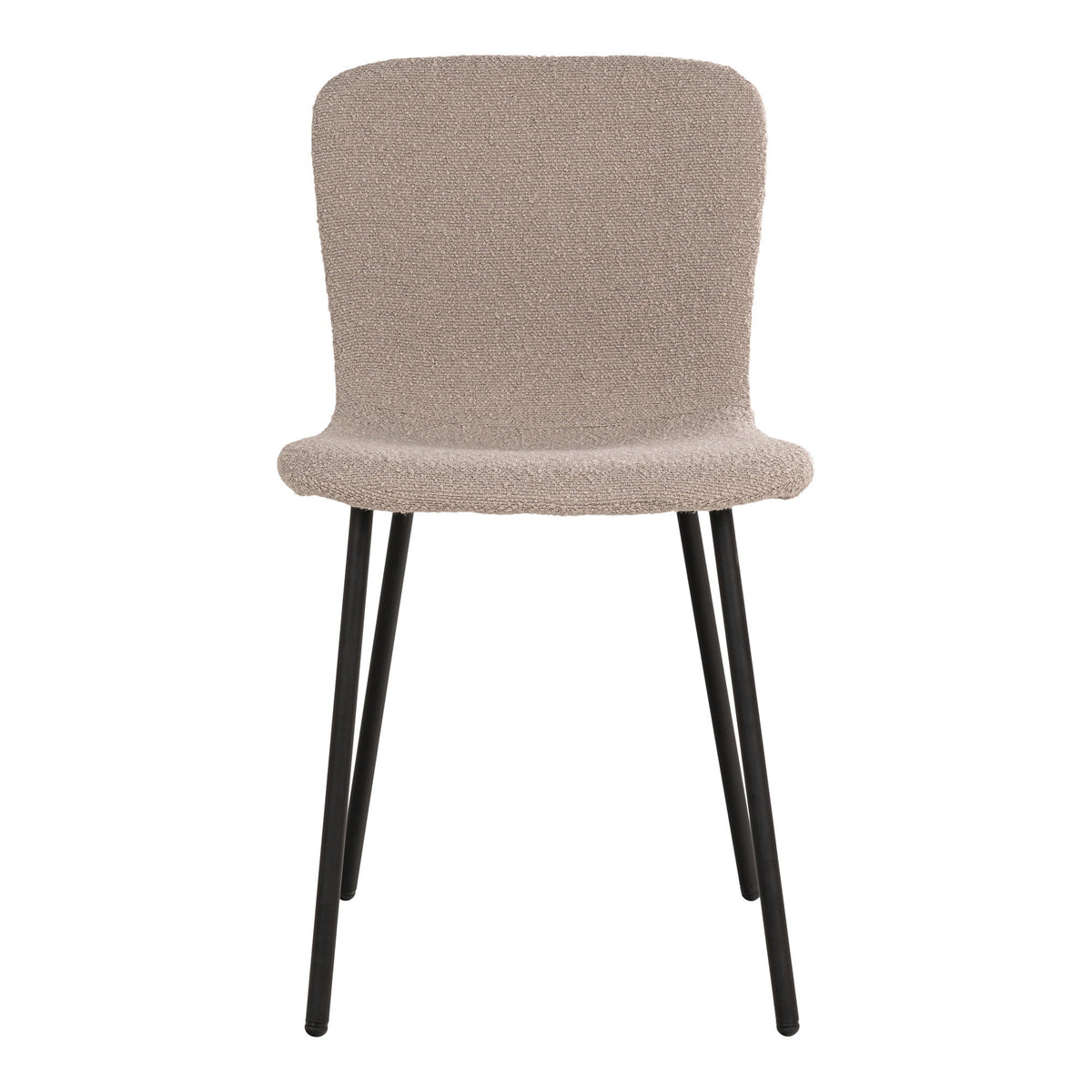 Ivy Esszimmerstuhl 2er-Set – Bouclé Beige, Beine Schwarz – Ansicht 2