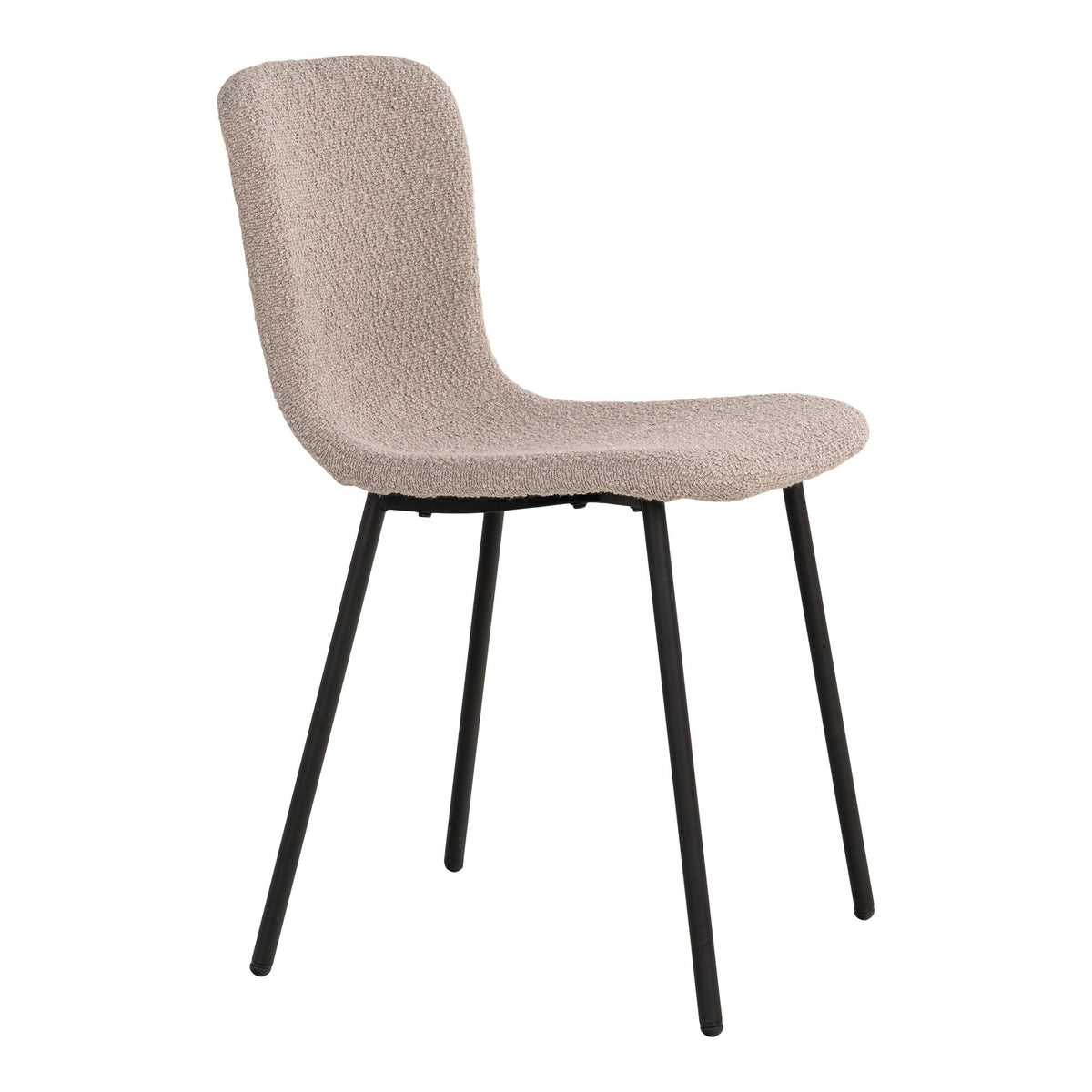 Ivy Esszimmerstuhl 2er-Set – Bouclé Beige, Beine Schwarz – Ansicht 3