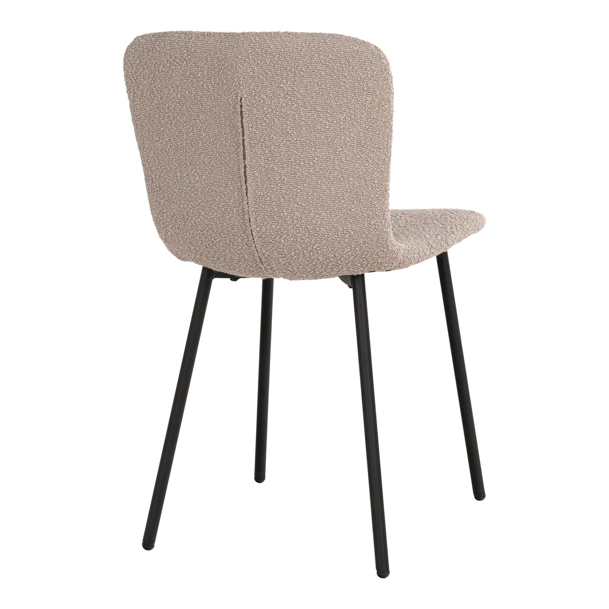 Ivy Esszimmerstuhl 2er-Set – Bouclé Beige, Beine Schwarz – Ansicht 4