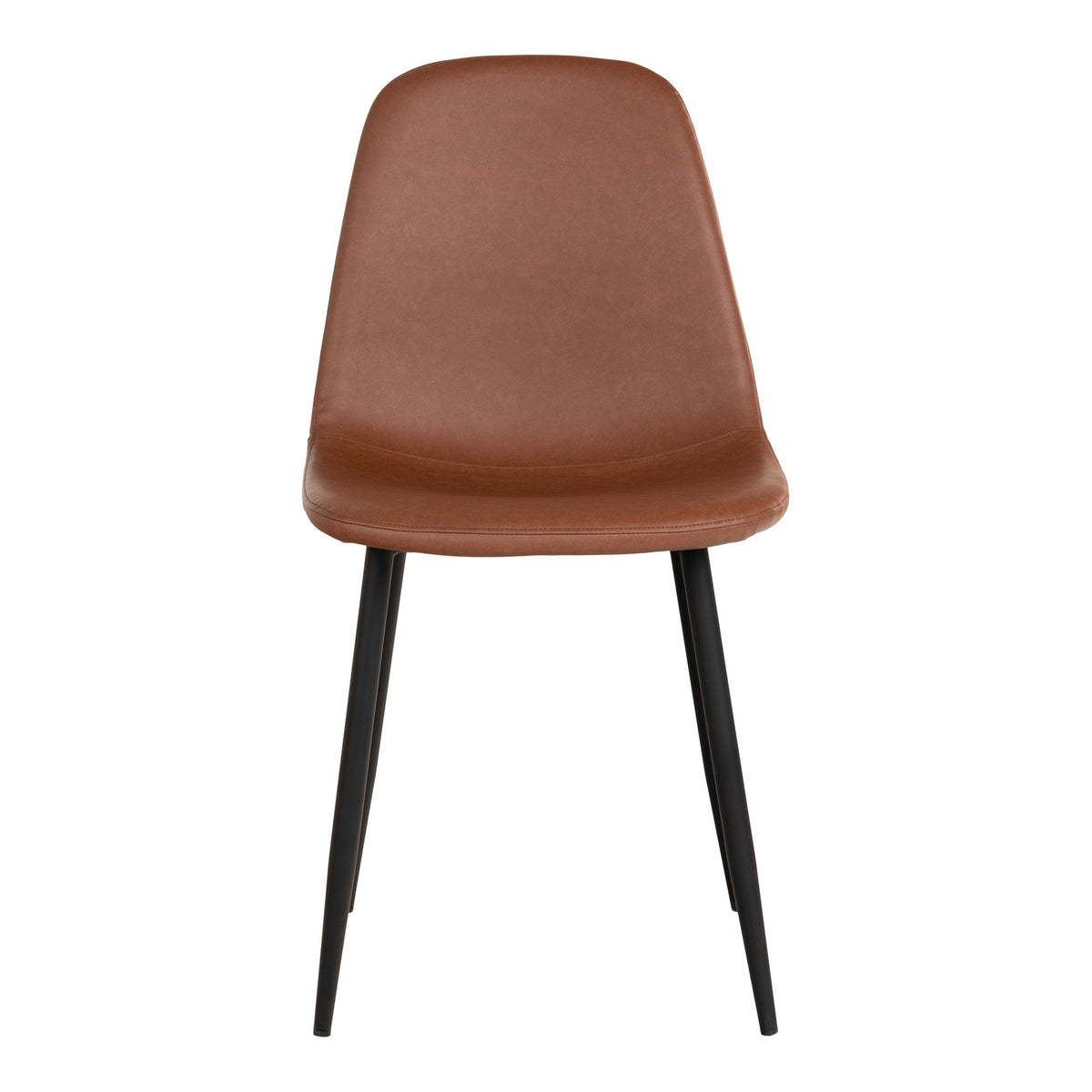 Kasper Esszimmerstuhl 2er-Set – Kunstleder Vintage-Hellbraun, Beine Schwarz – Ansicht 2
