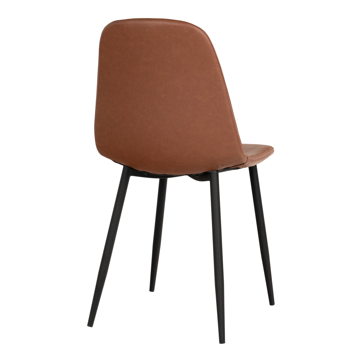 Kasper Esszimmerstuhl 2er-Set – Kunstleder Vintage-Hellbraun, Beine Schwarz – Ansicht 4