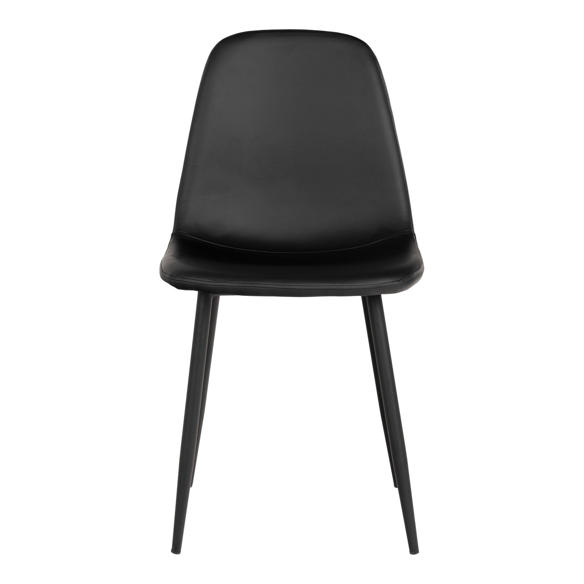 Kasper Esszimmerstuhl 2er-Set – Kunstleder Schwarz, Beine Schwarz – Ansicht 2