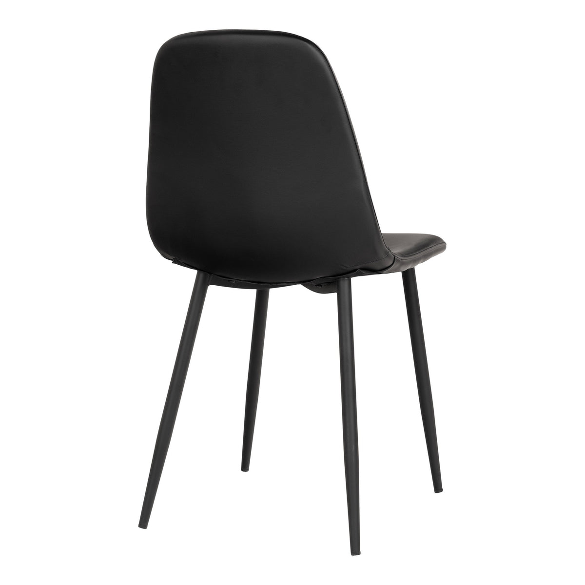 Kasper Esszimmerstuhl 2er-Set – Kunstleder Schwarz, Beine Schwarz – Ansicht 4
