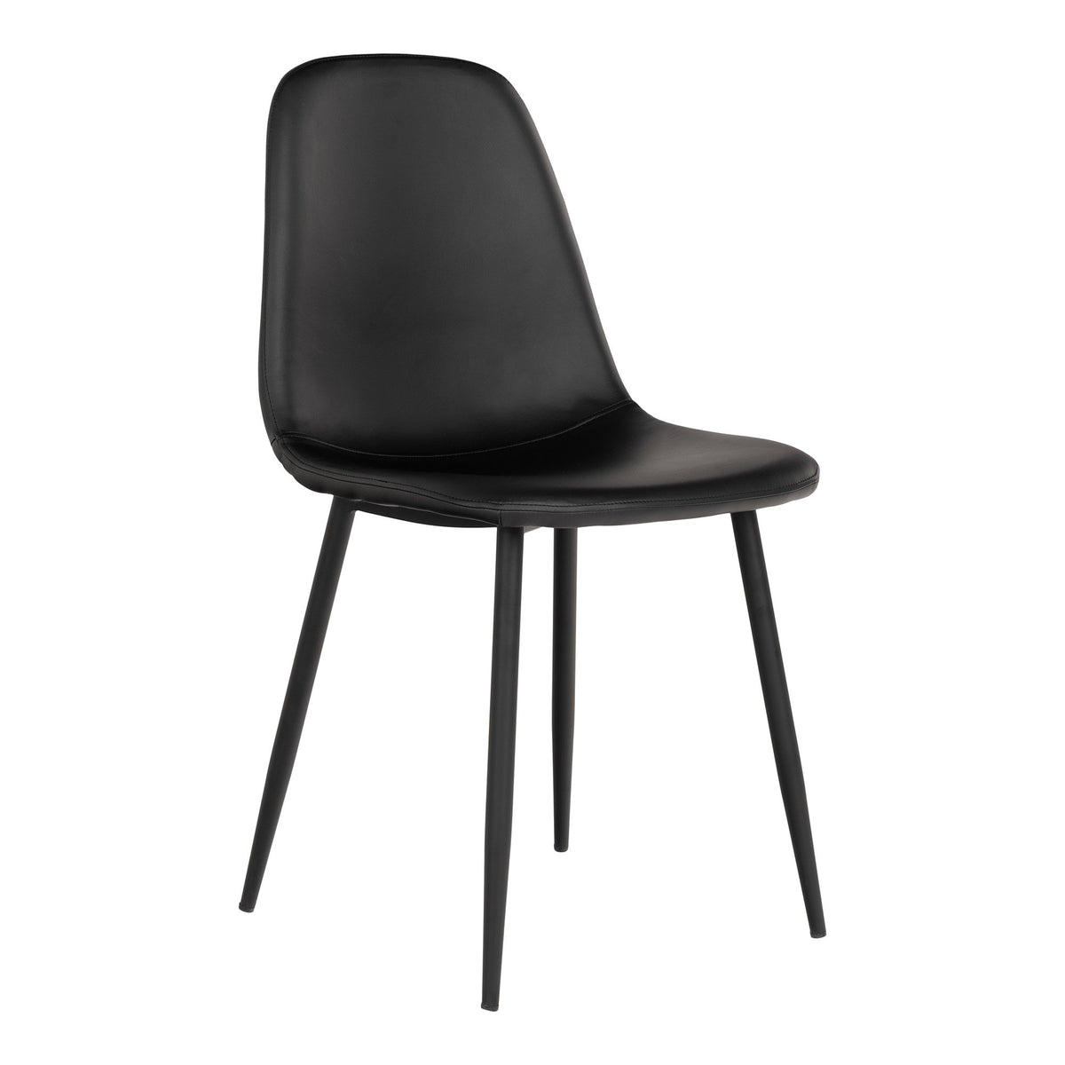 Kasper Esszimmerstuhl 2er-Set – Kunstleder Schwarz, Beine Schwarz von Luiva Living