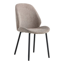 Yann Esszimmerstuhl 2er-Set – Stoff Steingrau, Beine Schwarz von Luiva Living