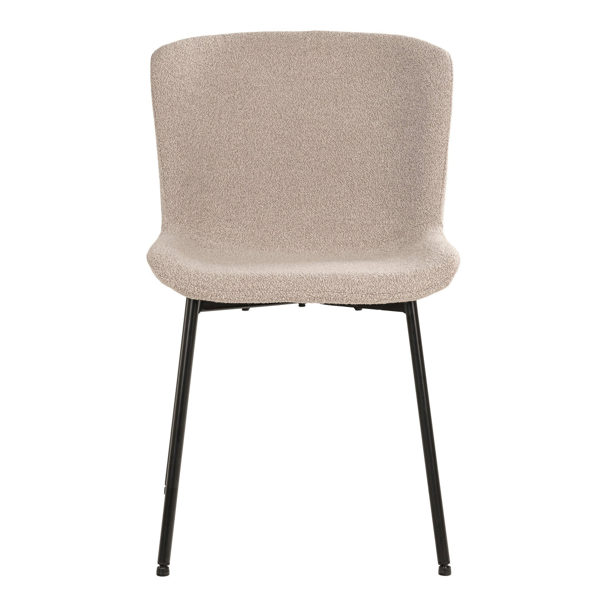 Elina Esszimmerstuhl 2er-Set – Bouclé Beige, Beine Schwarz – Ansicht 2