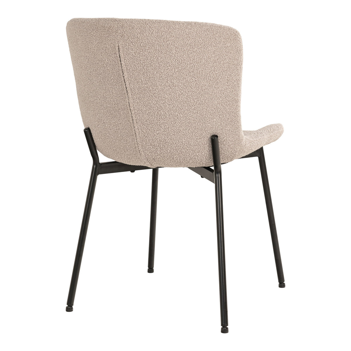 Elina Esszimmerstuhl 2er-Set – Bouclé Beige, Beine Schwarz – Ansicht 4