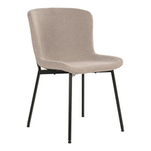 Elina Esszimmerstuhl 2er-Set – Bouclé Beige, Beine Schwarz von Luiva Living