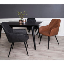 Milla Esszimmerstuhl 2er-Set – Kunstleder Schwarz, Beine Schwarz – Ansicht 7