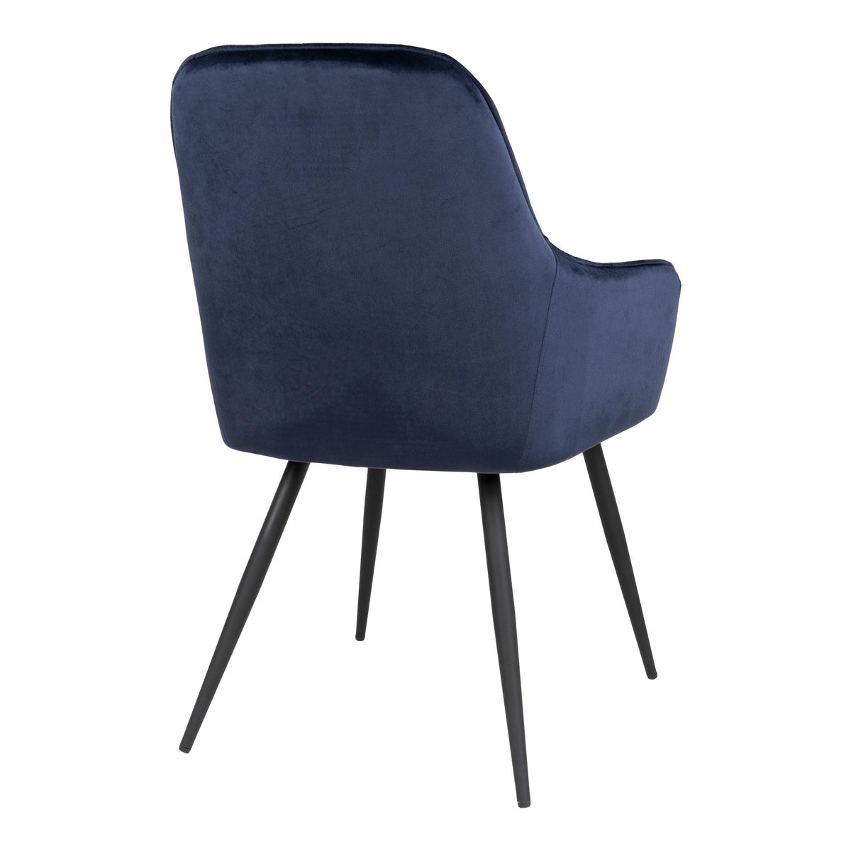 Milla Esszimmerstuhl 2er-Set – Samt Blau, Beine Schwarz – Ansicht 4