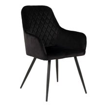 Milla Esszimmerstuhl 2er-Set – Samt Schwarz, Beine Schwarz von Luiva Living