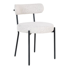 Nils Esszimmerstuhl 2er-Set – Bouclé Weiß, Beine Schwarz von Luiva Living