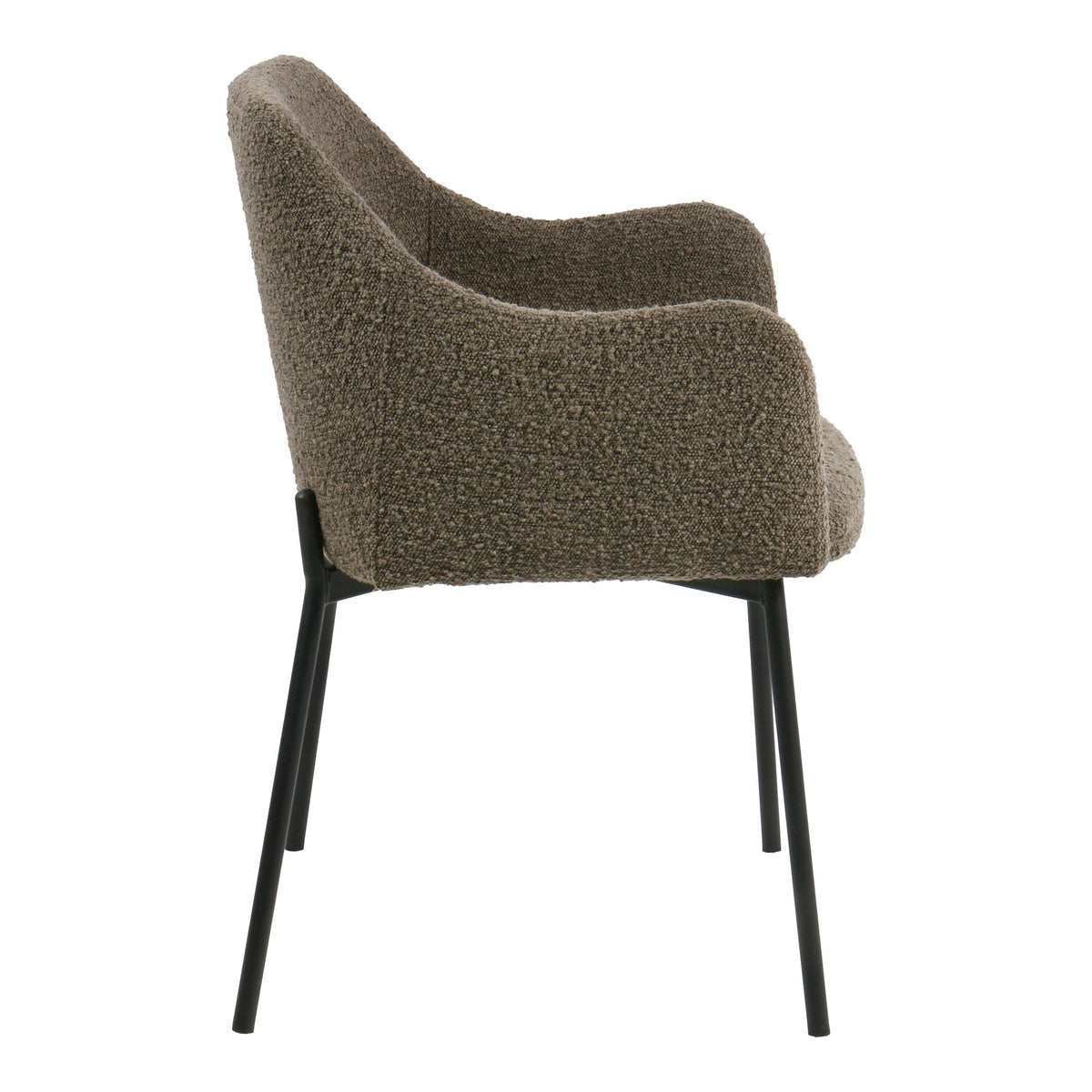 Harald Esszimmerstuhl 2er-Set – Bouclé Braun, Beine Schwarz – Ansicht 3