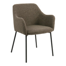 Harald Esszimmerstuhl 2er-Set – Bouclé Braun, Beine Schwarz von Luiva Living