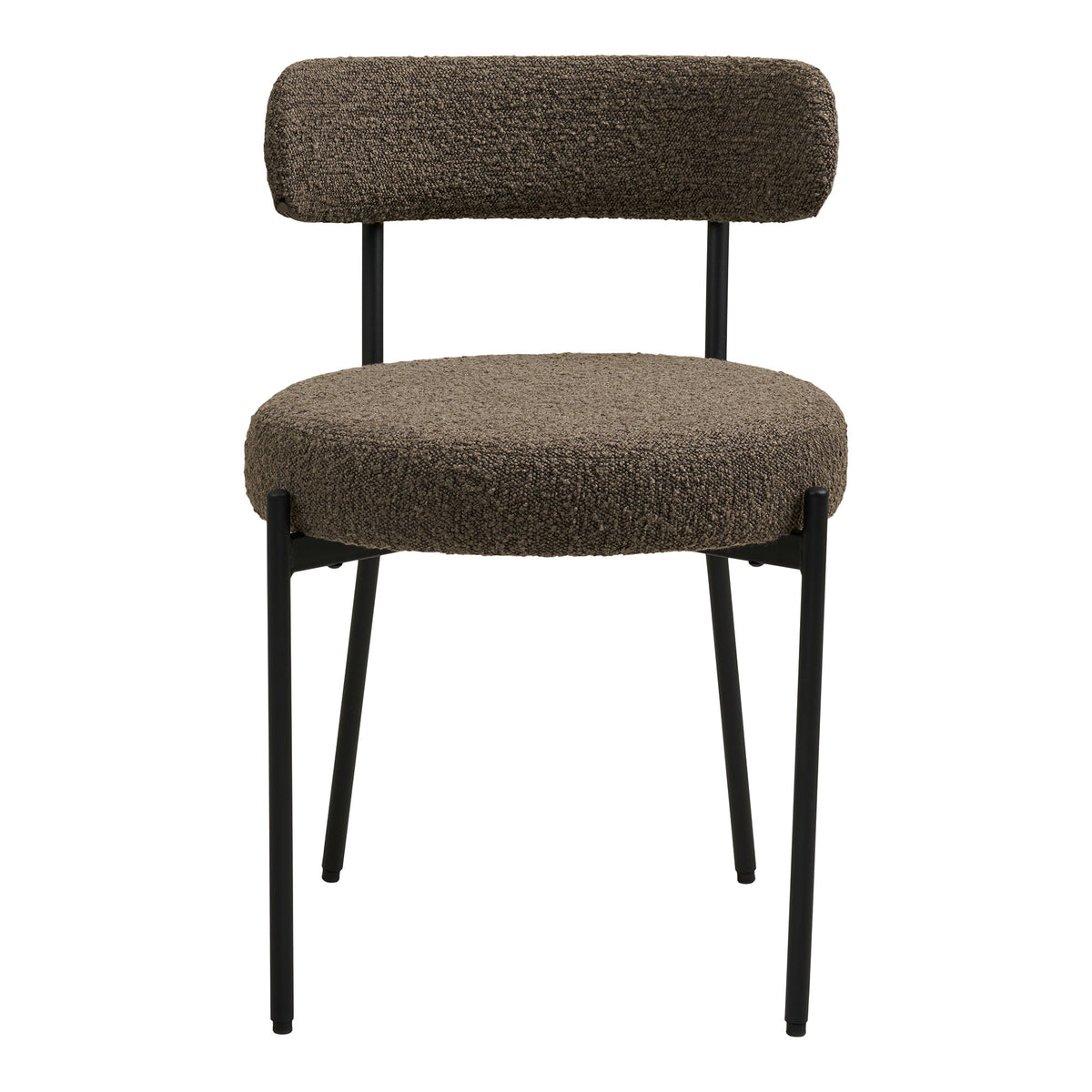 Nils Esszimmerstuhl 2er-Set – Bouclé Braun, Beine Schwarz – Ansicht 2