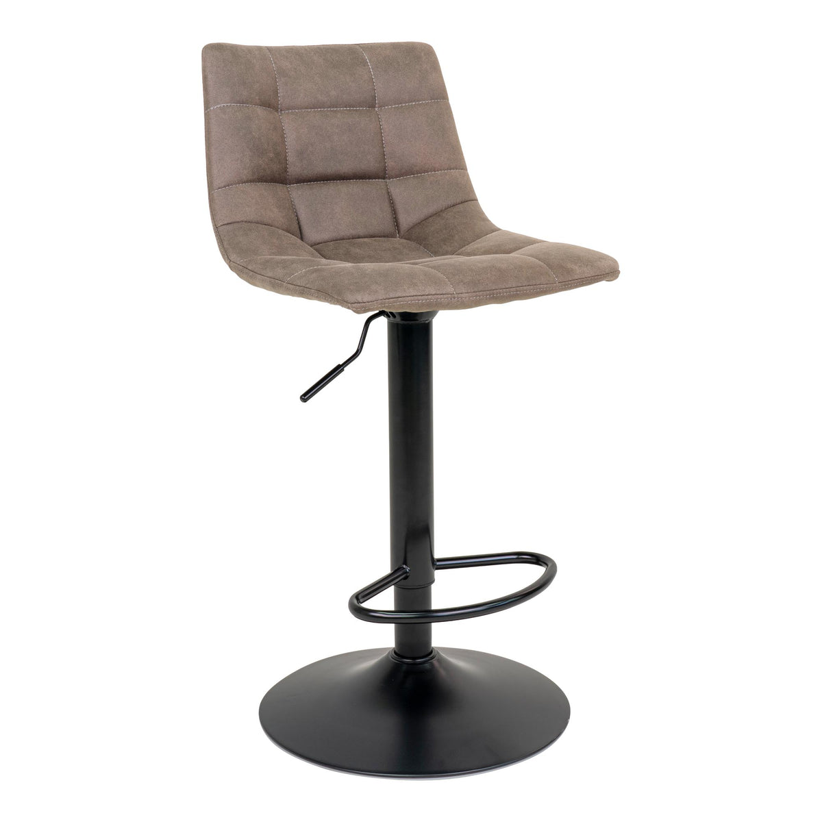 Knut Barstuhl 2er-Set – Mikrofaser Hellbraun, Beine Schwarz von Luiva Living