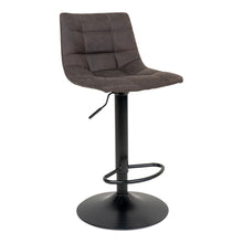 Knut Barstuhl 2er-Set – Mikrofaser Dunkelgrau, Beine Schwarz von Luiva Living