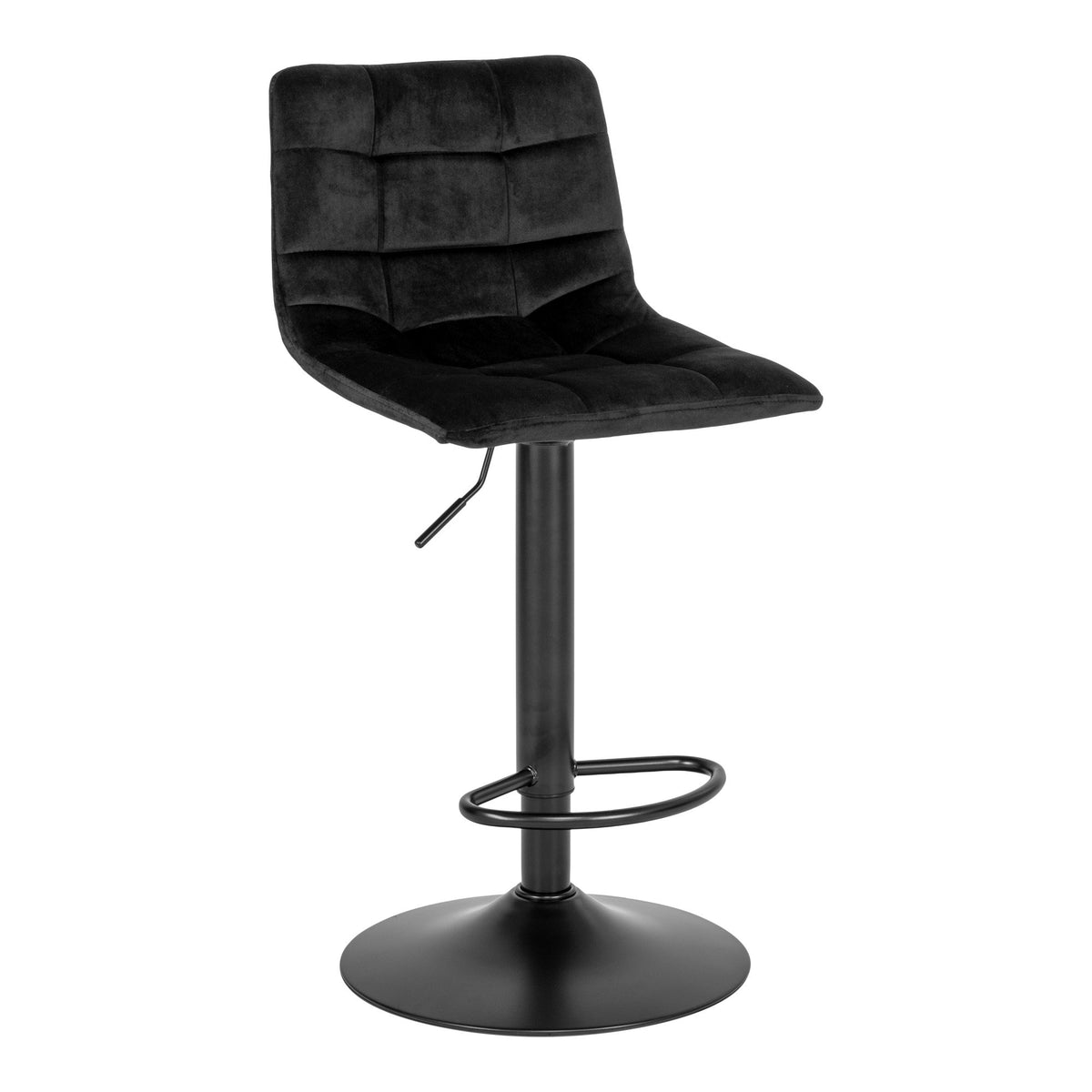 Knut Barstuhl 2er-Set – Samt Schwarz, Beine Schwarz von Luiva Living