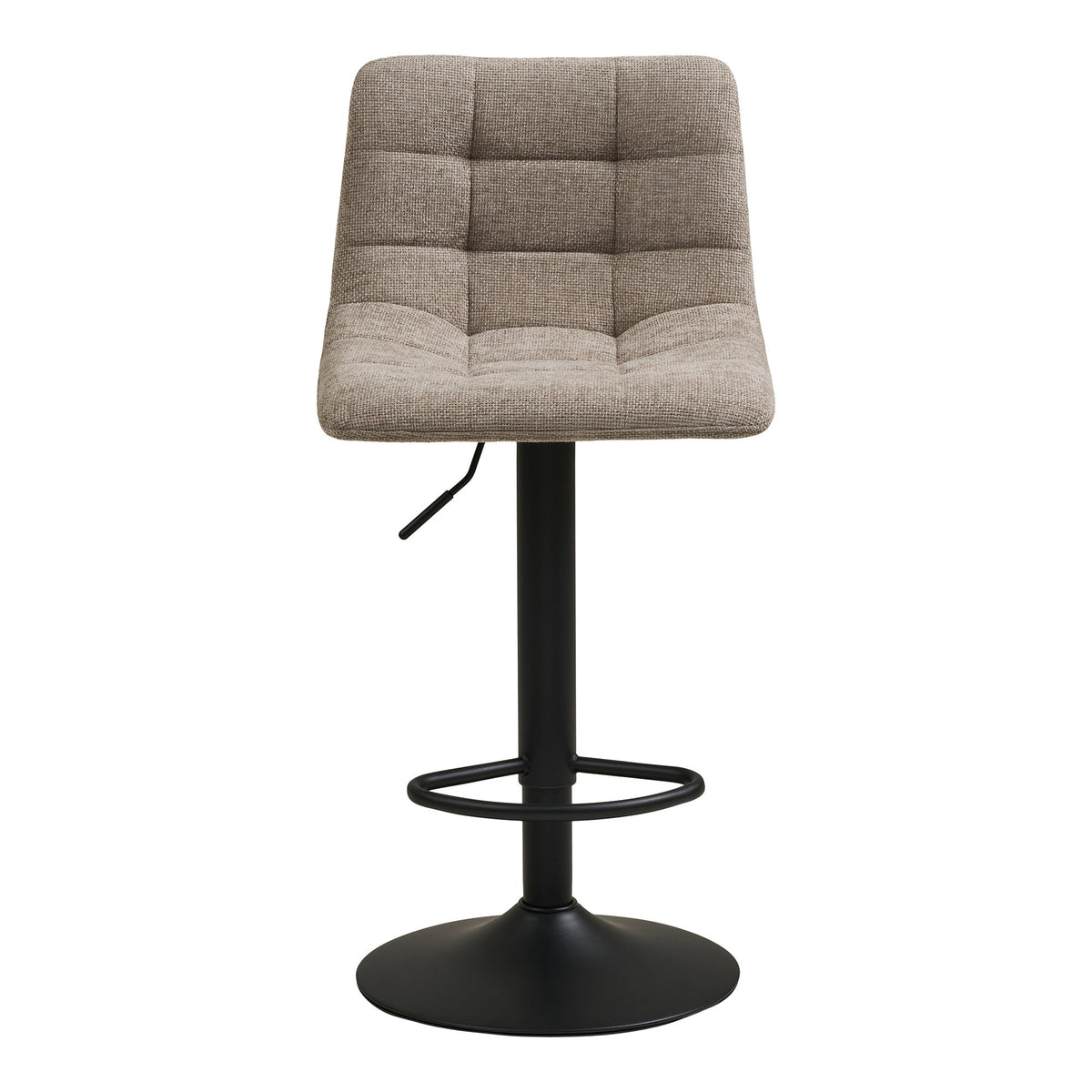 Knut Barstuhl 2er-Set – Stoff Grau, Beine Schwarz – Ansicht 2