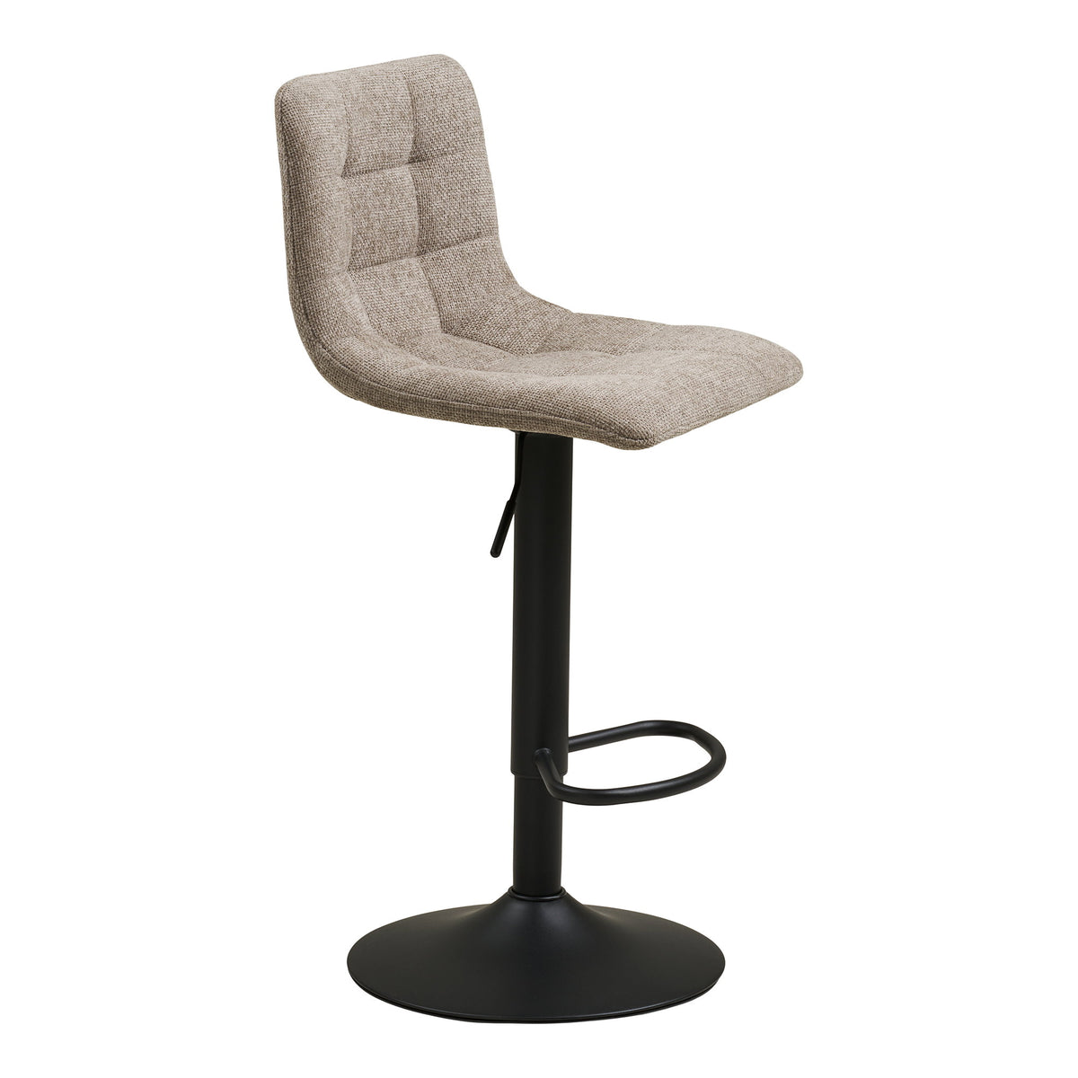 Knut Barstuhl 2er-Set – Stoff Grau, Beine Schwarz – Ansicht 3