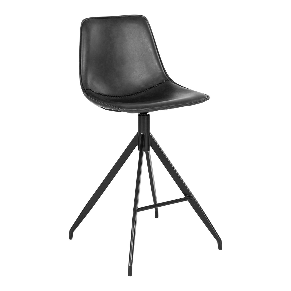 Anna Tresenstuhl 2er-Set – Kunstleder Schwarz, Beine Schwarz – Ansicht 2