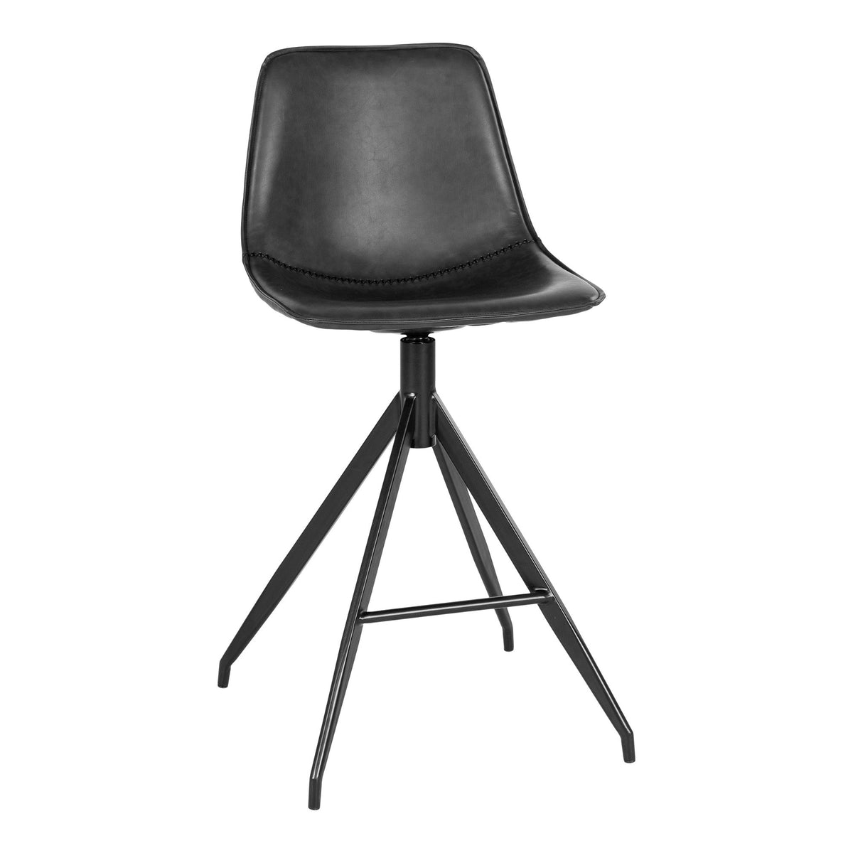 Anna Tresenstuhl 2er-Set – Kunstleder Schwarz, Beine Schwarz von Luiva Living