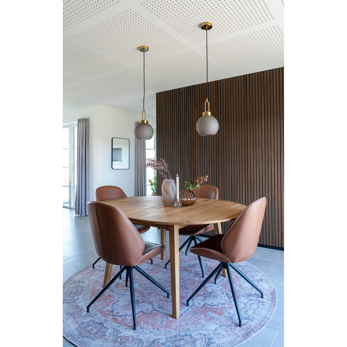 Yann Esszimmerstuhl 2er-Set mit Drehfunktion – Kunstleder Vintage-Braun, Beine Schwarz – Ansicht 11