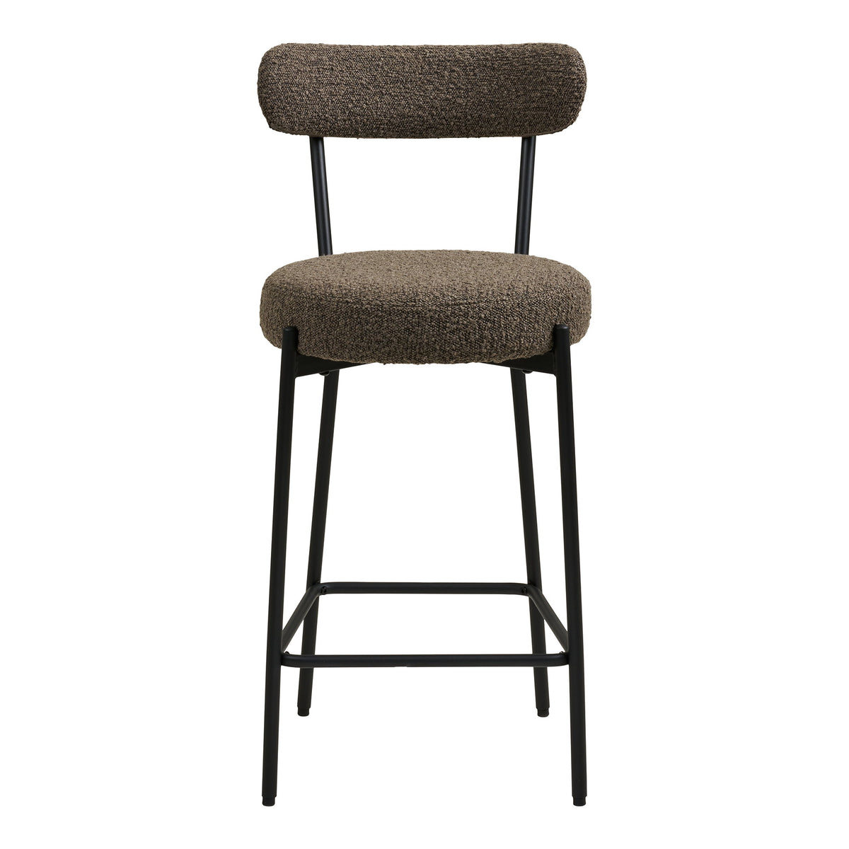 Nils Tresenstuhl – Bouclé Braun, Beine Schwarz – Ansicht 2