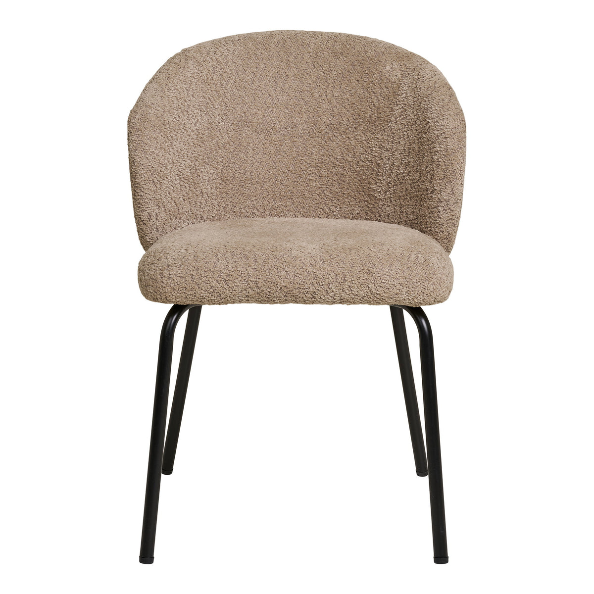 Adele Esszimmerstuhl 2er-Set – Bouclé Beige, Beine Schwarz – Ansicht 2