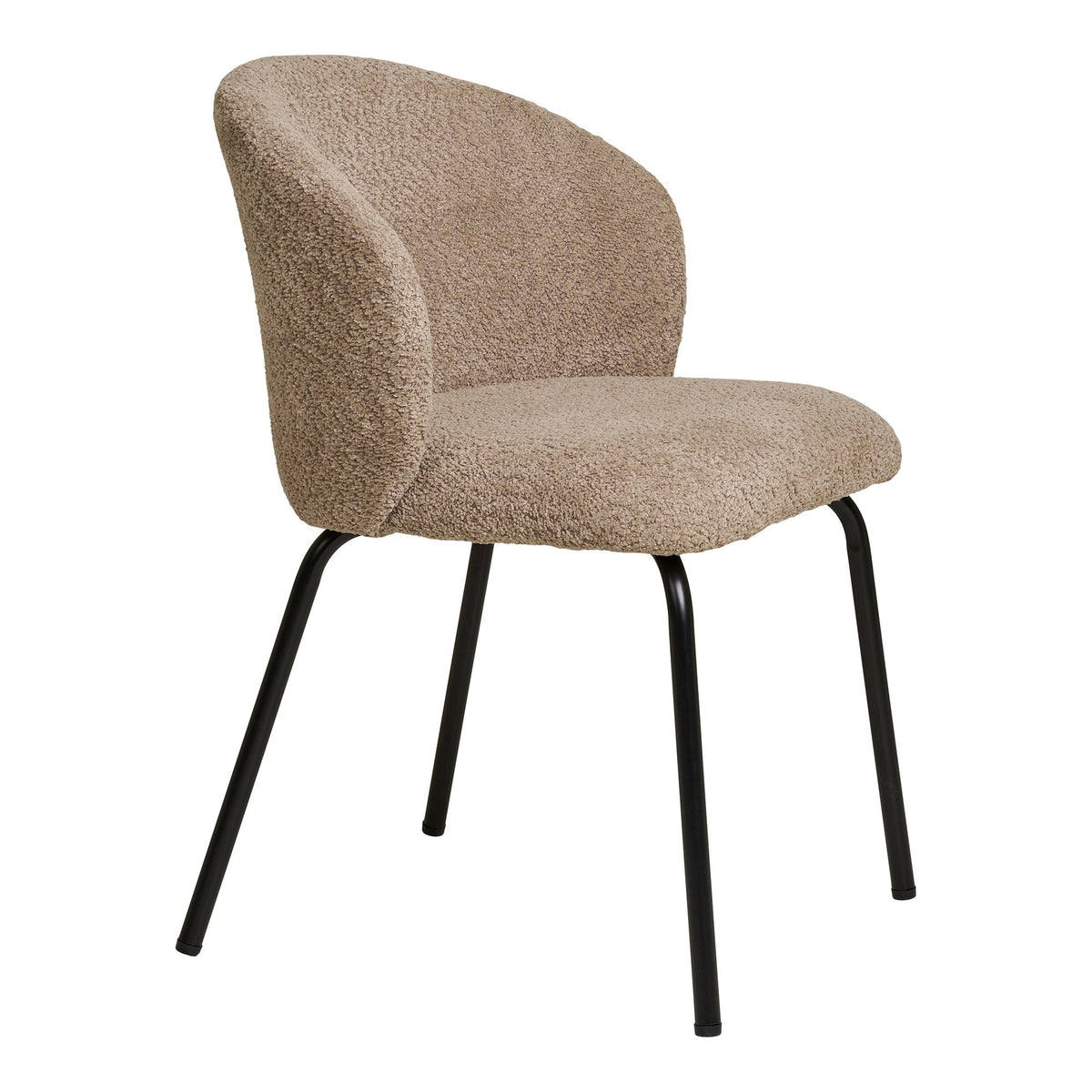 Adele Esszimmerstuhl 2er-Set – Bouclé Beige, Beine Schwarz – Ansicht 3