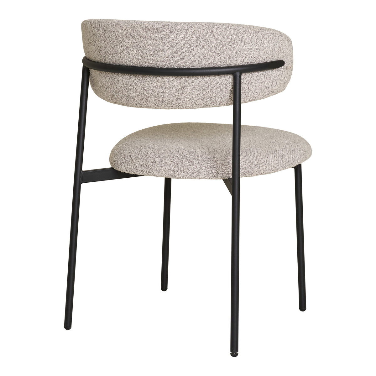 Bea Esszimmerstuhl 2er-Set – Bouclé Sand, Beine Schwarz – Ansicht 4